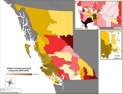 Canadian Election Atlas British Columbia Provincial Swing And Trend Maps