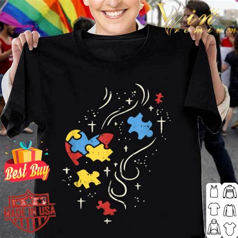 Autism Awareness Puzzle Ribbon Heart Autistic Art T Shirt Hoodie