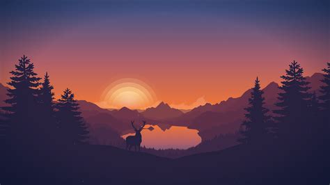 3840x2160 Artistic Forest Mountains Lake And Deer 4k