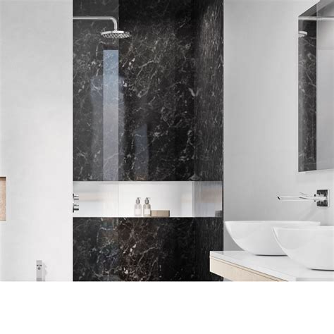 Grade A1 Black Marble Pvc Shower Wall Panel 2400 X 1000mm Better