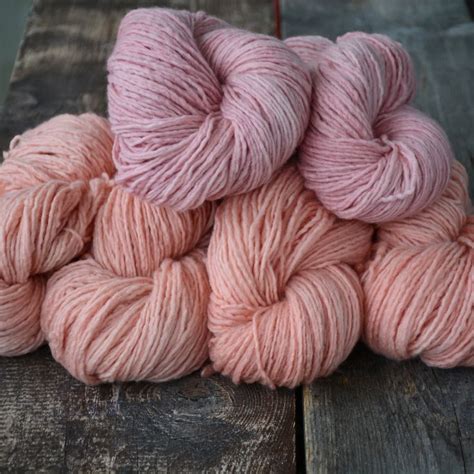 Vegetal Dyeing Merinos Wool From Peru Chery Blossom Or Peach Colors