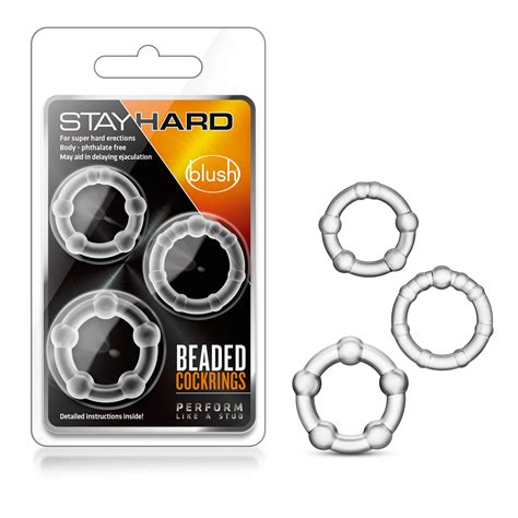 bl 00012 stay hard beaded cock rings 3 pack clear honey s place