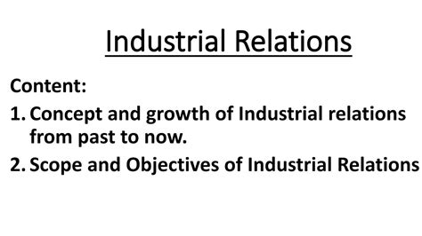 Industrial Relations Concept Scope And Objectives In Detail Net Jrf