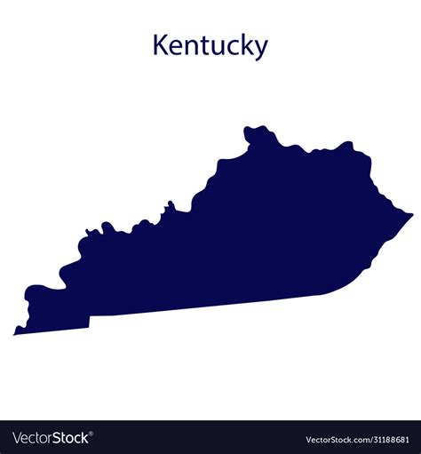 United States Kentucky Dark Blue Silhouette Vector Image