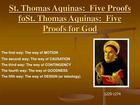 Thomas Aquinas Proof Of God