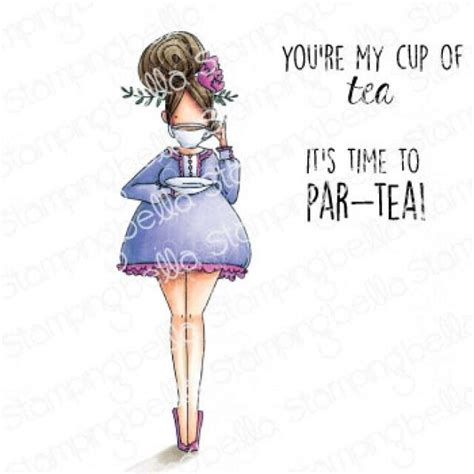 Stamping Bella Cling Rubber Stamp Curvy Girl Loves Tea Eb923 Ebay