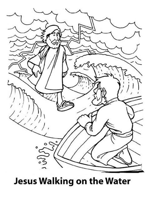 Jesus Walking On Water Coloring Page Justusilorozco