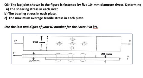 solved q3 the lap joint shown in the figure is fastened by