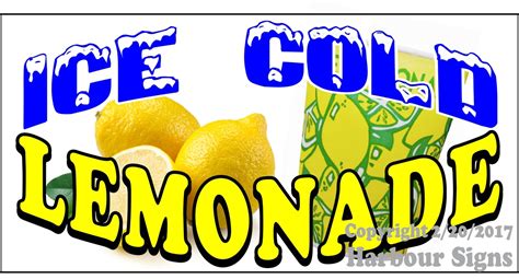 Ice Cold Lemonade Drinks Food Concession Vinyl Decal Sticker Harbour