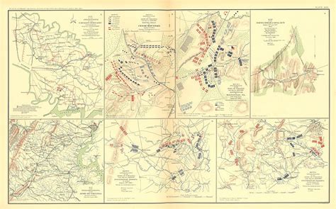 American Civil War Map Calvary Brigade Battle Field Cedar Mountain