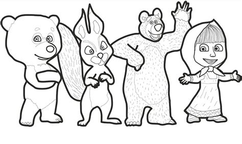 Masha And The Bear Characters Coloring Play Free Coloring Game Online