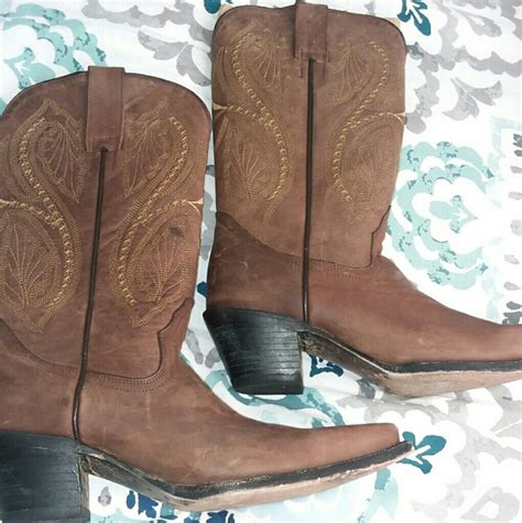 Jever Boots Shoes Cowgirl Leather Brown Boots Sz7 Fits Like 65 Poshmark