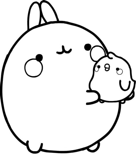 Lovely Molang And Piu Piu Coloring Page Free Printable Coloring Pages