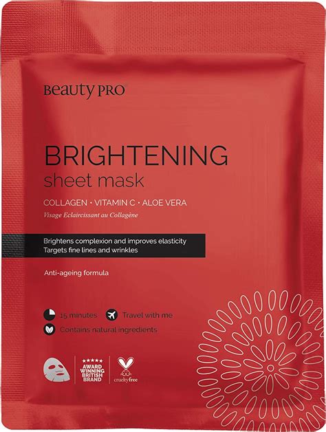 Beautypro Brightening Sheet Mask Collagen Face Mask With Vitamin C
