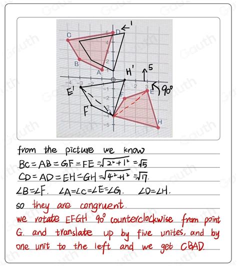 Solved 0203 Mc Determine If The Two Figures Are Congruent And