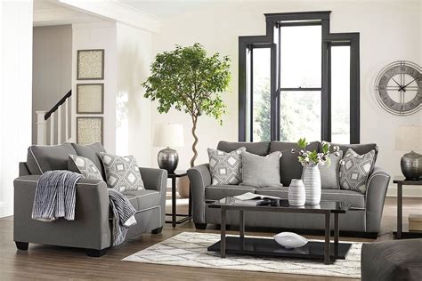 Domani Charcoal Living Room Set Signature Design Furniture Cart