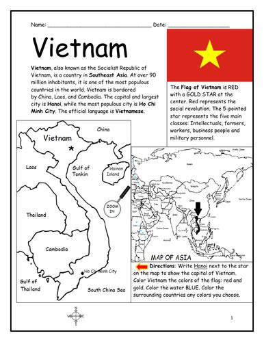 Free Printable Vietnam War Worksheets