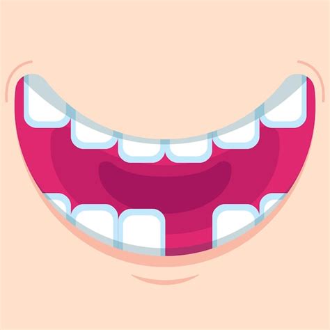 Premium Vector Flat Toothless Smile Vector Illustration