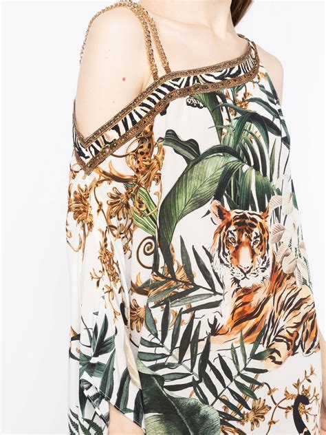 Camilla Tiger Print One Shoulder Dress Farfetch
