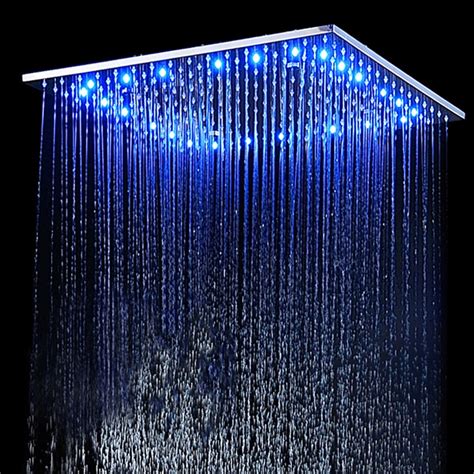 Zhang Ji 8 Inch Stainless Steel Led Waterfall Shower Head Bathroom
