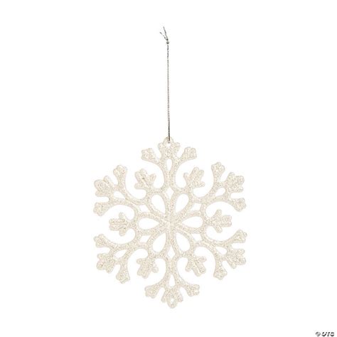 White Glitter Snowflake Ornaments Discontinued
