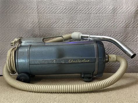 Vintage Electrolux Vacuum Cleaner Model E Automatic Canister Blue Retro