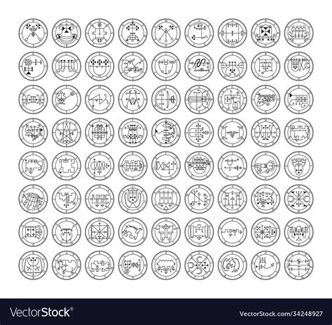 Collection Demon Symbols And Their Sigils Vector Image