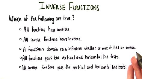 Properties Of Inverse Functions College Algebra Youtube