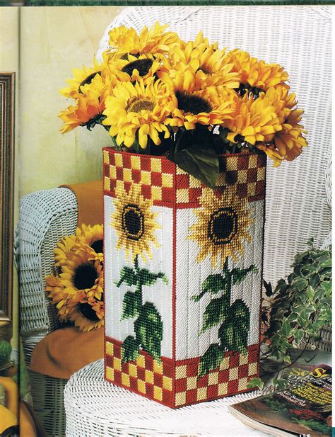 Sunny Sunflowers Plastic Canvas Patterns Plastic Canvas Crafts