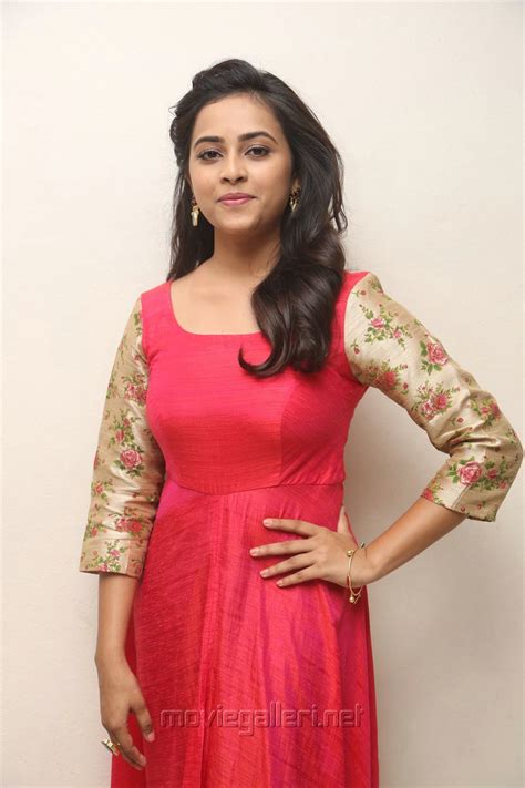 Actress Sri Divya In Red Long Dress Photos New Movie Posters
