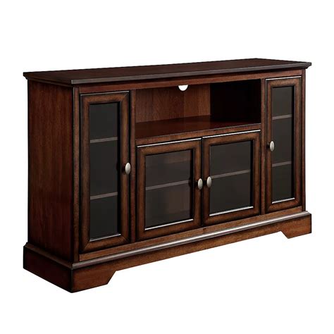 Welwick Designs Highboy 52 Inch Rustic Brown Composite Tv Stand 55 Inch