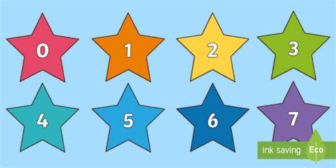 Free Numbers 0 100 On Stars Multicolour Teacher Made