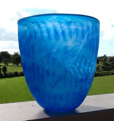 Blue Bowl By Lyndon Over New Zealand Glass Artist Glass Artists