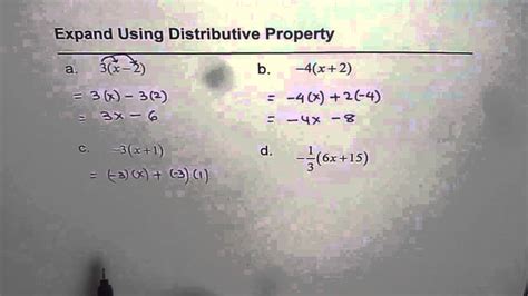 Expand Polynomial Expressions Using Distributive Property Youtube