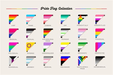 Premium Vector Lgbtq Sexual Identity Pride Flags Collection Flag Of