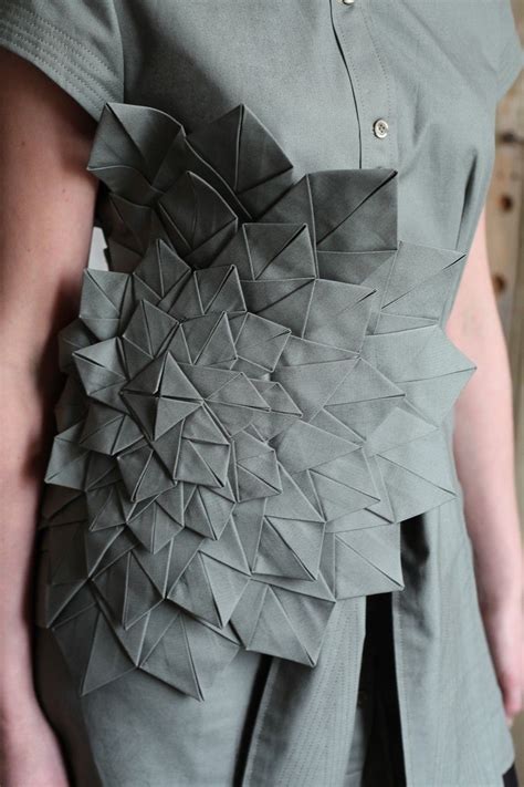 Origami Fashion Dress With Folded Surface Pattern Detail