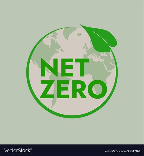 Net Zero Carbon Neutral Round Symbol Icon Vector Image