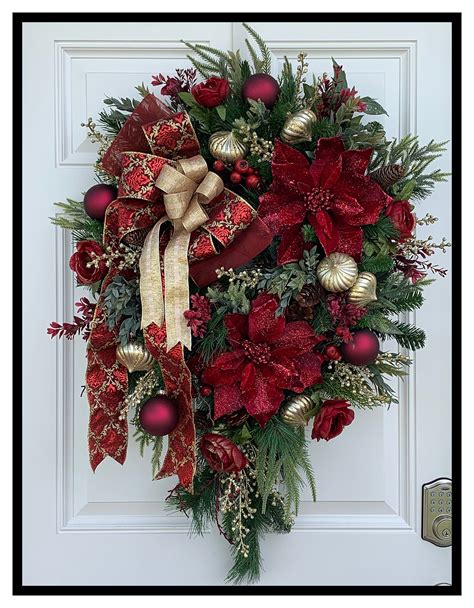 Elegant Christmas Wreath Holiday Door Wreath Christmas Wreaths