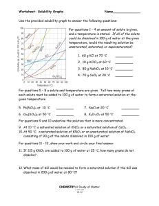 Use the graph to answer the questions below. Solubility Graphs Worksheet