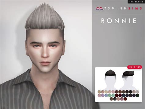 Sims 4 — Ronnie Hair 145 By Tsminhsims — New Meshes 30 Colors