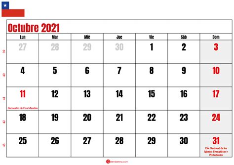 Calendario Octubre 2021 Para Imprimir Gratis Una Casita De Papel