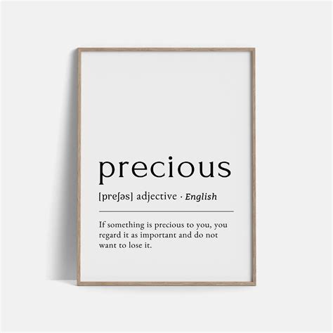 Precious Definition Printable Wall Poster Instant Download A4 Etsy Uk