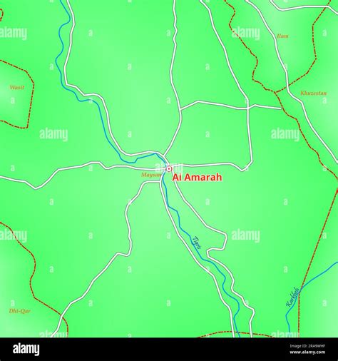 Map Of Al Amarah City In Iraq Stock Photo Alamy