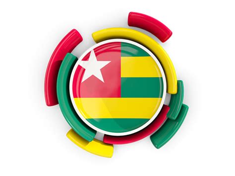 Round Flag With Pattern Illustration Of Flag Of Togo