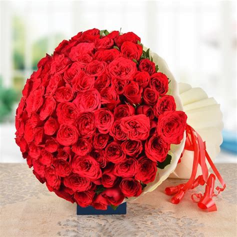 100 Red Roses Bouquet Myflowertree