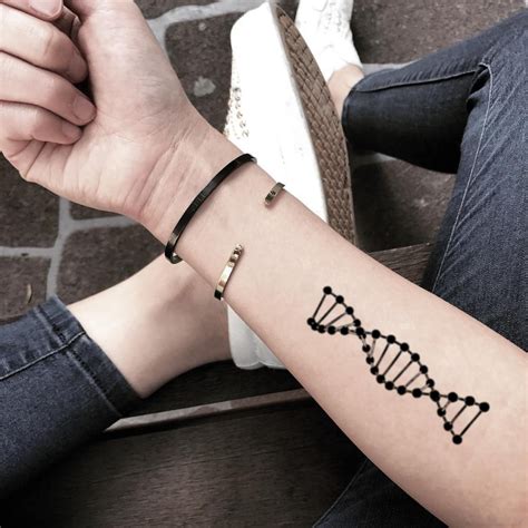Dna Strand Double Helix Temporary Tattoo Sticker Set Of 2 Dna