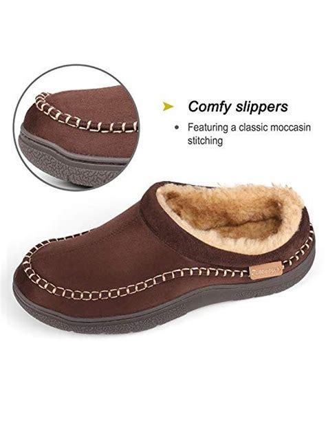 Buy Zigzagger Men S Fuzzy Microsuede Moccasin Style Slippers Indoor Outdoor Fluffy House Shoes