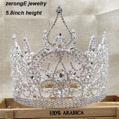 Buy Noble Gorgeous Rhinestone Full Crown For Women Miss World Universal Tall