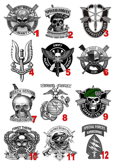 Special Forces Temporary Tattoos Sas Navy Army Air Force Waterproof
