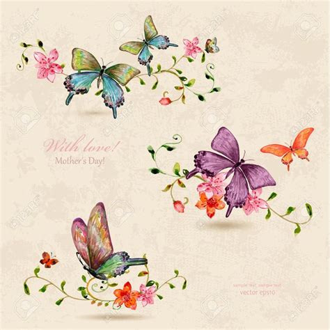 Butterflies On Flowers Watercolor Butterfly Painting Watercolor